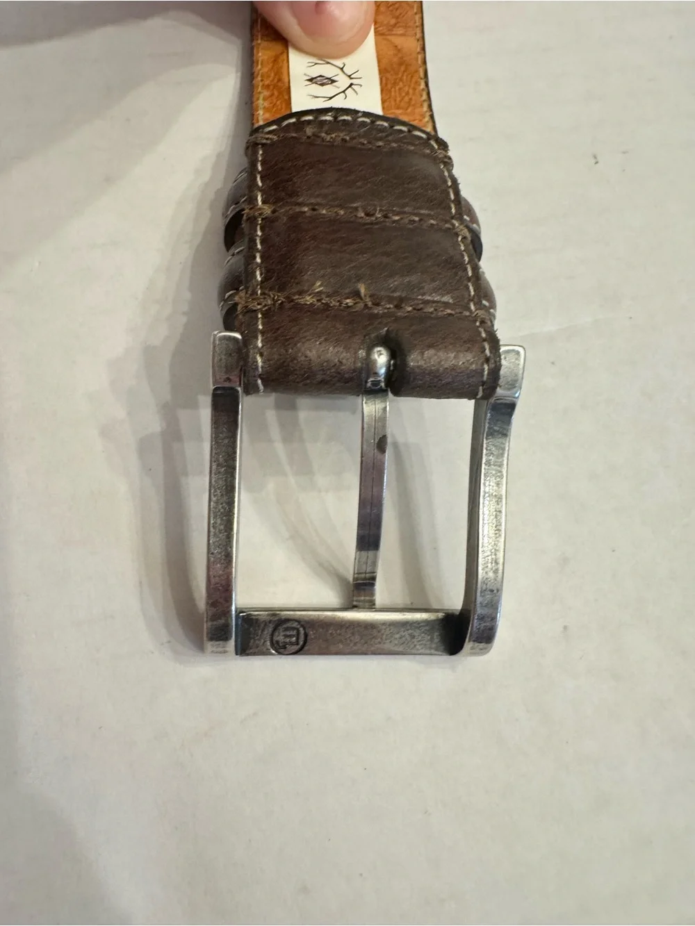 Martin Dingman Bill Water Buffalo Leather Belt Brown 30 USA Handcrafted 40395